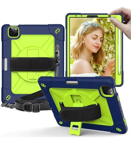 Funda De Uso Rudo Con Correa Para iPad Air 4 10.9 Soporte