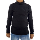 Playera De Niño Cuello Ruso Color Negro Set De 3 Piezas