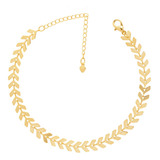 Pulseira Escama Folhas Folheado A Ouro 18k