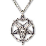 Real Metal Baphomet - Collar Con Dije De Cabeza De Cabra Sat