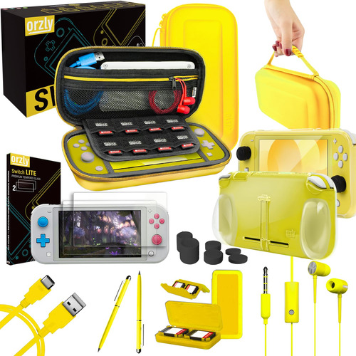 Kit De Accesorios Deluxe Para Nintendo Switch Lite Amarillo