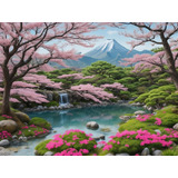 Cuadro En Lienzo Paisaje Japones En Primavera 120cm X 70 Cm