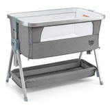 Baby Joy Bedside Crib Grey Moises Lateral Bebe Recien Nacido