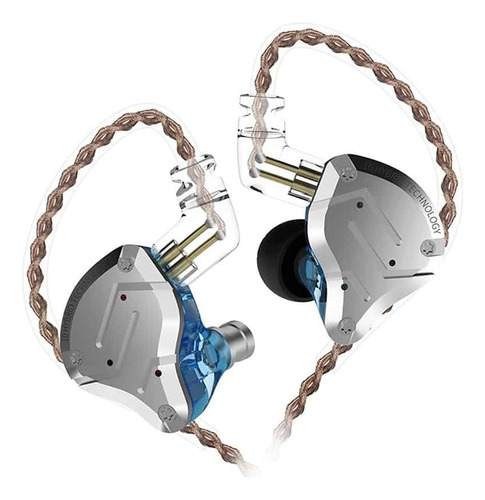 Kz Zs10 Pro In-ear Audífonos Color Azul Blue Sin Micrófono