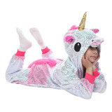 Pijama Kigurumi De Manga Larga Con Bonito Unicornio Para Niñ