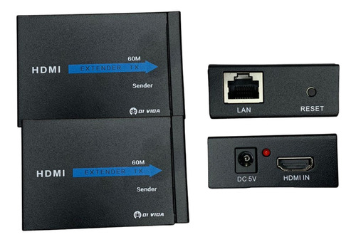 Extender Hdmi 60 Metros Cat5e Cat6 Bivolt Cabo De Rede