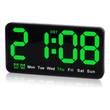 Reloj De Pared Digital Grande, 9.5 Pulgadas, Despertador Led
