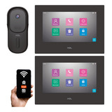 Vídeo Porteiro Agl Vp7 Touch Wifi App Com 2 Monitores