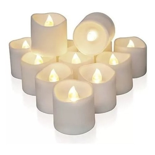 Pack 12velas Led Efecto Llama Luz Calida Modelo Nuevo