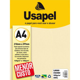 Papel A4 Linho Usapel Creme 180g. Pacote Com 50 Folhas