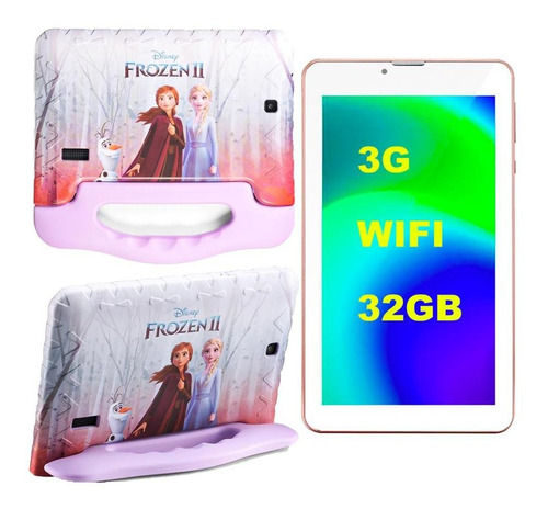 Tablet 32gb Wifi Rosa M7 3g Capa Emborrachad Infantil Frozen