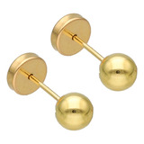 Aros Abridores Oro Lili 18k Bolita 5mm Li-105 - Envió Gratis