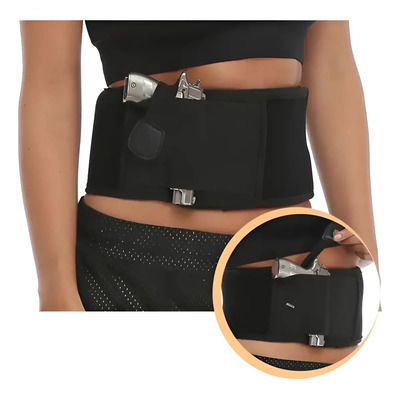 Banda Táctica Vientre Funda Pistola Oculta Arma Invisible Zurdo/diestro Negro