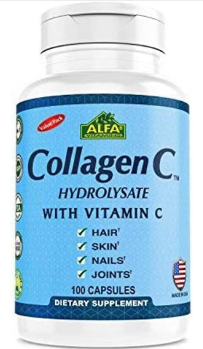 Colágeno C Com Biotin Alfa Vitaminas Importada Eua 100 Cps