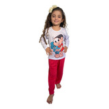 Pijama Infantil Manga Longa Estampado Barato Frio Inverno