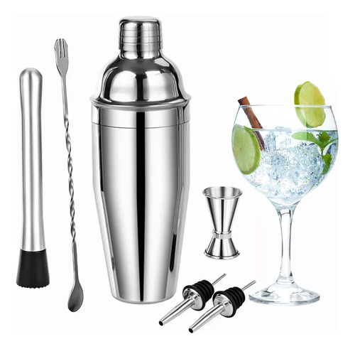 Kit De Coctelera Shaker Cocktail Bar Boston Profesional 6pzs