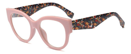 Marco Lente Óptico Cat.0 Elegant Cat Eye Wayfarer Pink Print