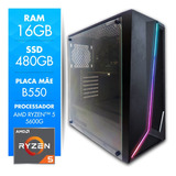 Pc Gamer Ryzen 5 5600g 16gb Ssd 480gb Certox Stream 1042