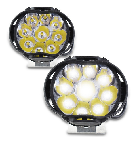 Par Faros 9 Hiper Led Ovalo Auxiliar Con Estrobo Tunix 