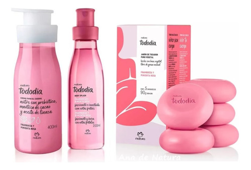 Kit 3 Productos Frambuesa Y Pimienta Rosa  Natura Tododia