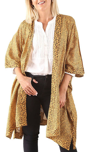 Kimono Mujer Largo Chaleco Grande Animal Print Spiga31 K6826
