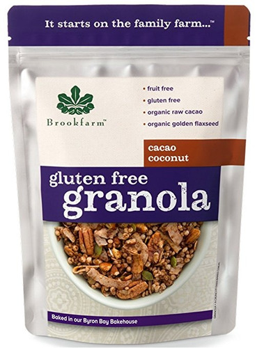 Brookfarm Cacao Crunch Sin Gluten Granola, 10,6 Onzas (300 G