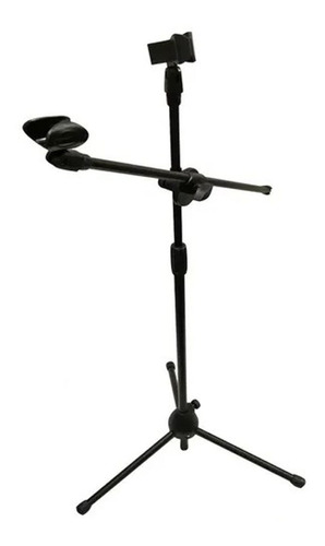 Suporte Pedestal Tripé Para Microfone Com Celular Cantar Ler