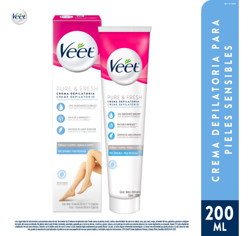 Crema Veet Pure Piel Sens 200ml - mL a $141