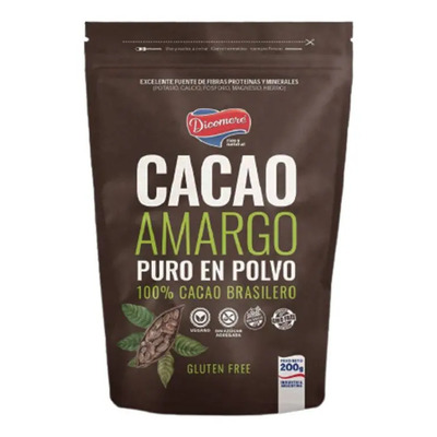 Cacao Amargo Puro En Polvo 200g Dicomere Sin Azucar Sin Tacc | MercadoLibre