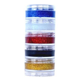 Gel Glitter Maquiagem C/ 5 Cores Brilhantes Para Carnaval