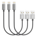 Pack 3 Cables Carga Usb iPhone Apple Certificado Mfi 3mts