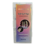 Tips Soft Gel Helen Color Transparente Curvatura C 504 Unids