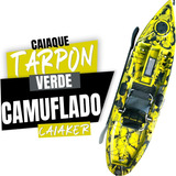 Caiaque De Pesca Tarpon Sem Pedal - Caiaker Cor Verde Camuflado