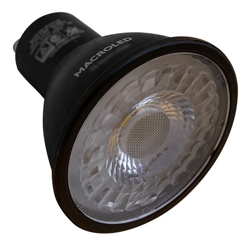 Lampara Led Dicro 7w Negra Gu10 Luz Calida Macroled