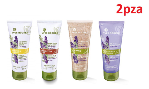 Yves Rocher Kit Pies Crema, Gel Relajante, Exfoliante 