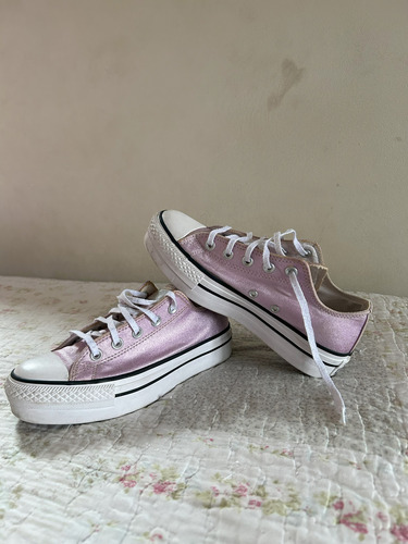 Zapatillas Converse Metalizadas Rosa/lila Con Plataforma