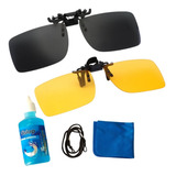 2 Micas Polarizadas Sobrepuesto Clip-on  Lentes Sol Uv + Kit