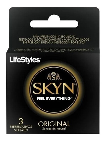 Preservativos Lifestyles Condones Skyn Original Sin Látex X3