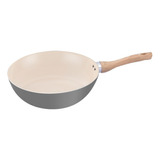 Wok De Aluminio Hudson Gris 28 Cm Con Antiadherente