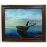 Pintura Óleo Sobre Lienzo, Pescador