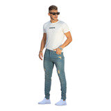 Jean Hombre Slim Fit Chupin Calidad Premium Rasgado 38 Al 48