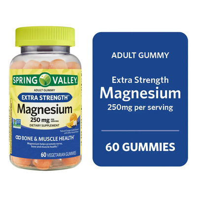 Spring Valley Magnesium Gomitas De Magnesio De Potencia Extra Para La Salud De Los Huesos Y Los Músculos De 250 Mg Con 60 Gomitas Sabor Naranja Para Adultos | MercadoLibre