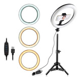 Ring Light Led Iluminador 26cm Completo Tripé Forte Potente