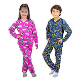 Pijama Infantil Inverno Menina Flanelado Tamanhos 4 Ao 8