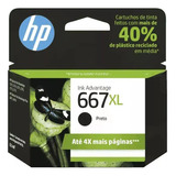 Cartucho De Impressora Hp 667xl Preto Original 667 Xl Black