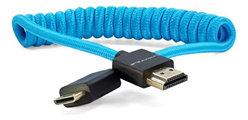 Cable Espiral Trenzado Delgado De Mini Hdmi 4k Monitore...