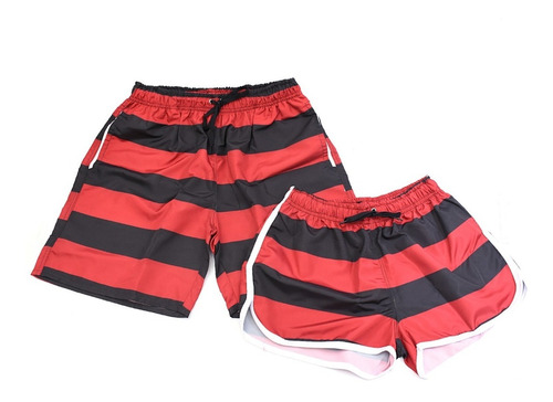 Bermuda Moda Praia Flamengo Kit Casal 2 Peças Promoção 2022