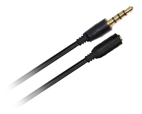 Cable Miniplug 3,5 4 Polos Macho-hembra 1m Nisuta Negro