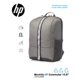 Mochila O Backpack  Hp Commuter  15.6 Pulgadas  Gris  Nueva
