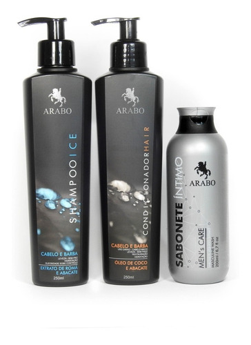 Kit Shampoo , Condicionador Cabelo E Barba E Sabonete Intimo